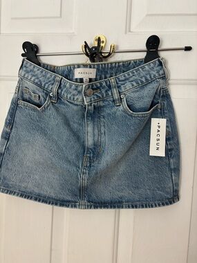 PacSun Light Blue Washed Denim Mini Skirt